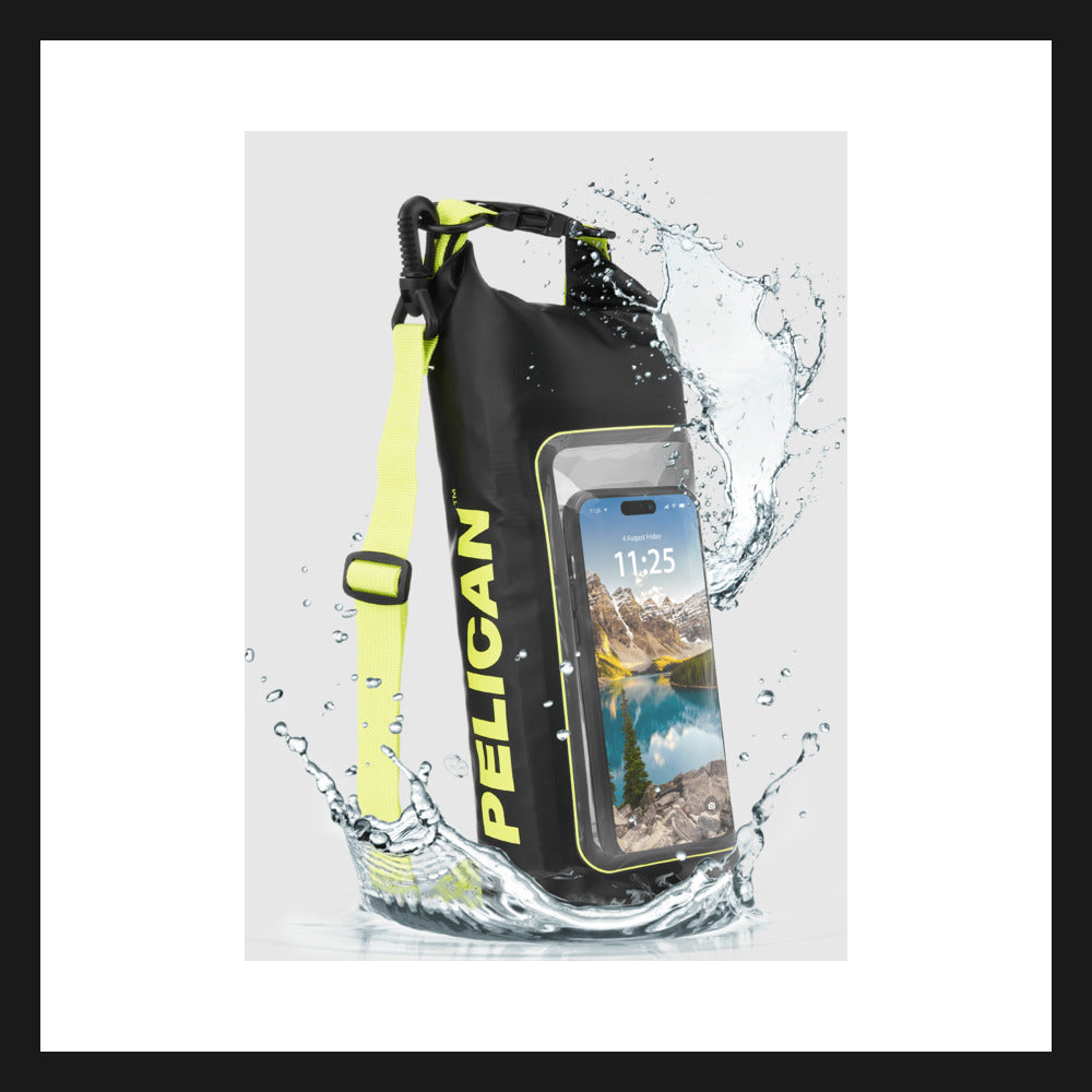 Pelican Marine 卷口式防水隨身包 2L 黑/螢光綠