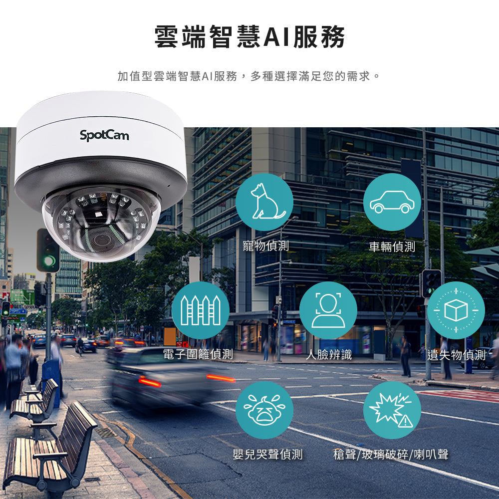 SpotCam MD1 超高清2K 防水防暴 智能雲端AI IP Camera