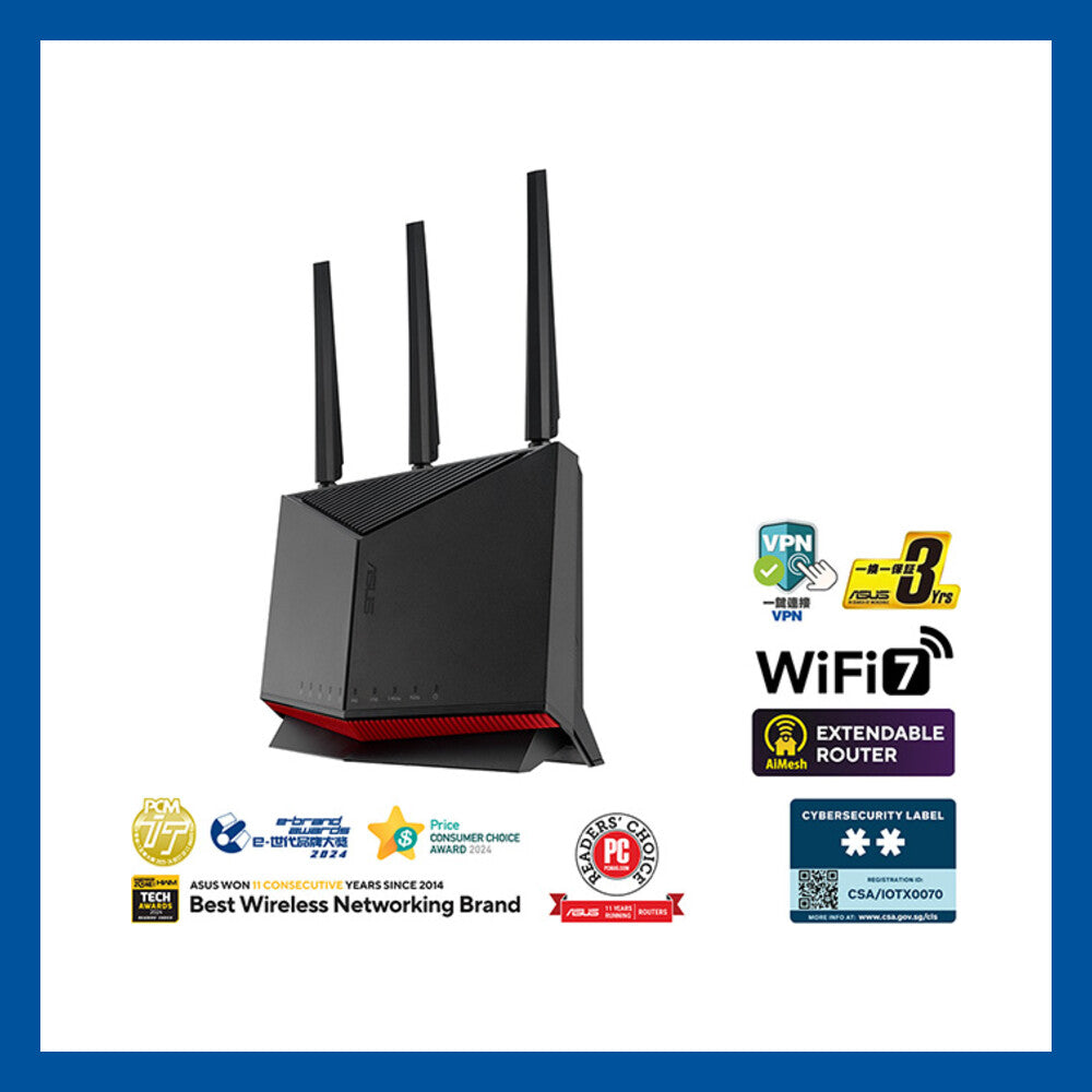 ASUS RT-BE86U 雙頻 WiFi 7 路由器 (BE6800)