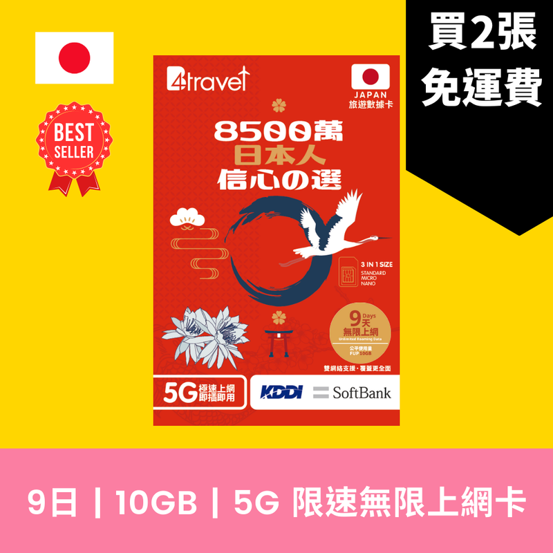 B4travel 日本 5日 5GB 5G 無限上網卡