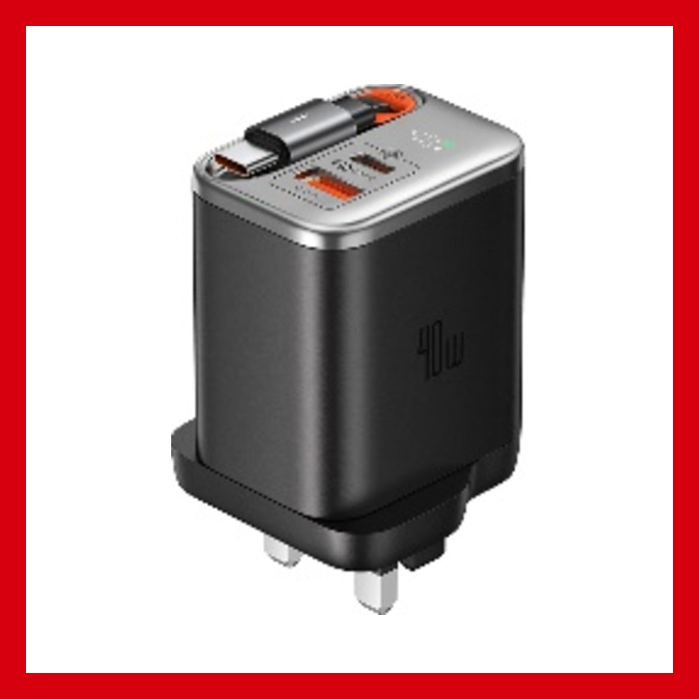 Mcdodo CH-4271 40W GaN充電器 內置伸縮USB-C線 數碼顯示