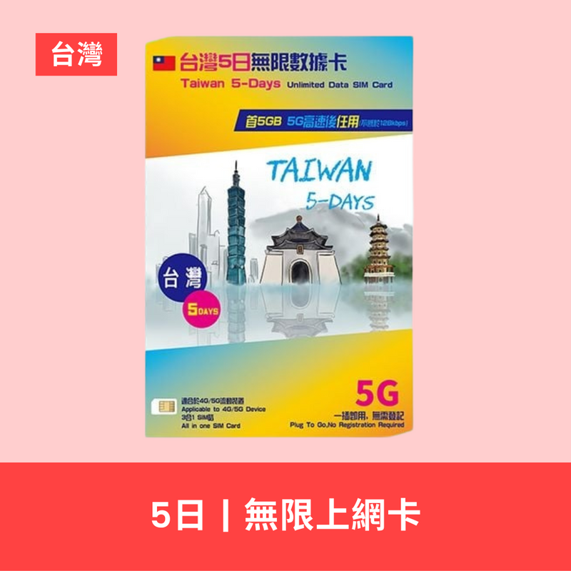 中國移動 台灣 3/5日 5G 無限數據卡
