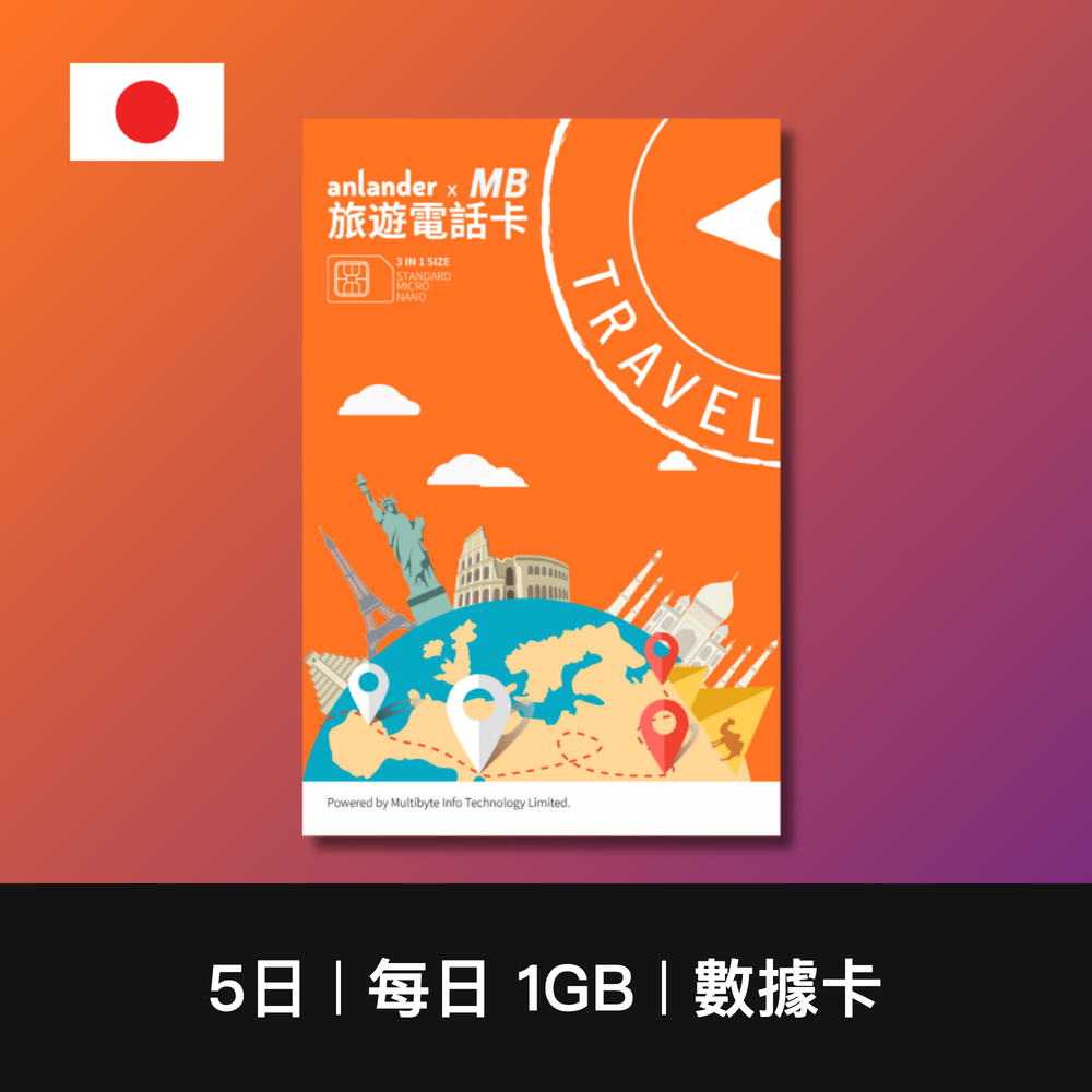 【anlander x MB】日本無限上網卡 4日 5日 7日 8日 10日 15日（多種套餐可供選擇）