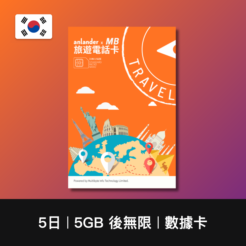 【anlander x MB】韓國 5日-15日 5G 無限上網卡