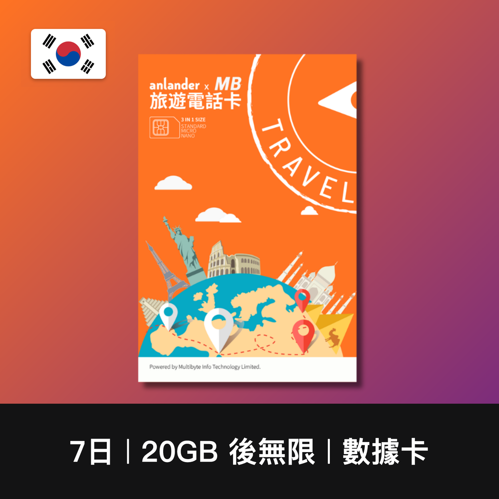 【anlander x MB】韓國數據卡（4日-11日）